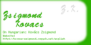 zsigmond kovacs business card